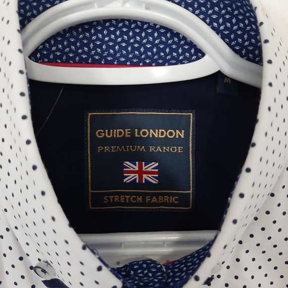 Brand new white shirt with dark blue dots - Picture 3 of 5